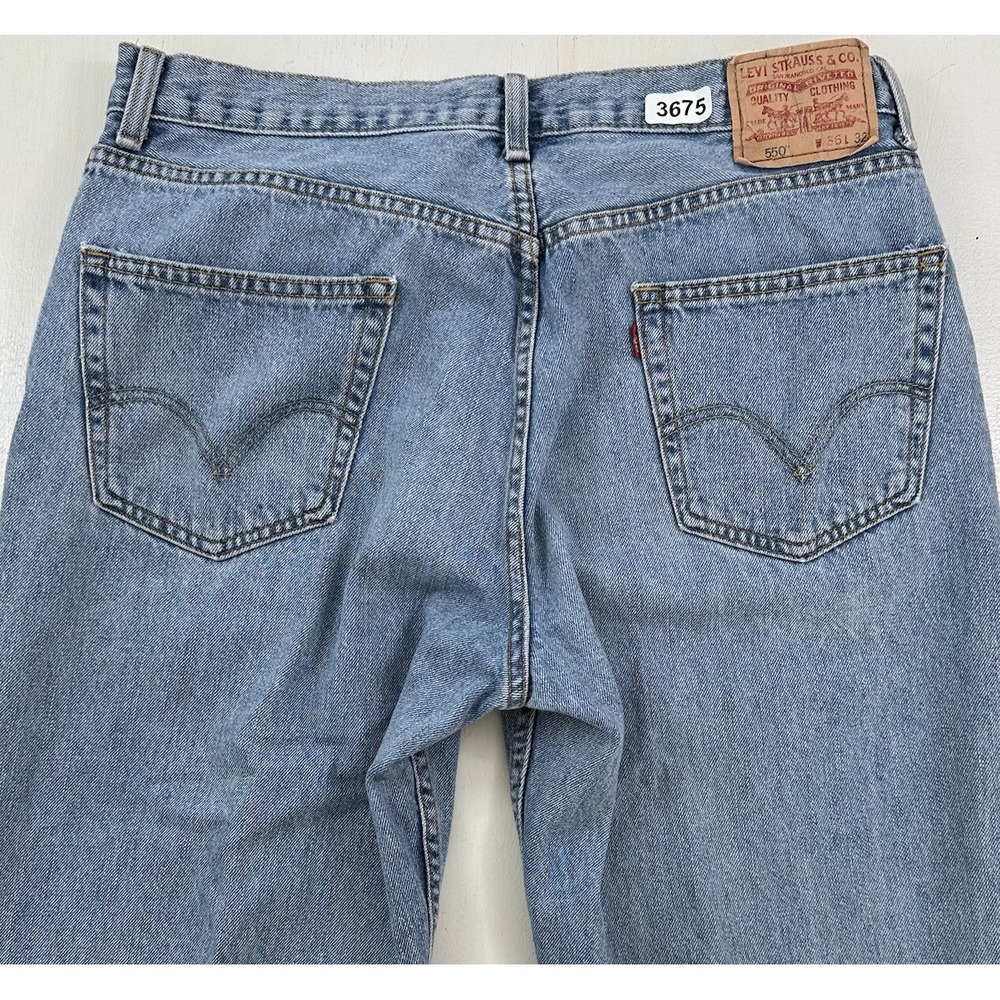Y2K Levi's 550 Jeans Men 34x32 Blue Denim Relaxed Light Wash 100% Cotton Tag 36‎